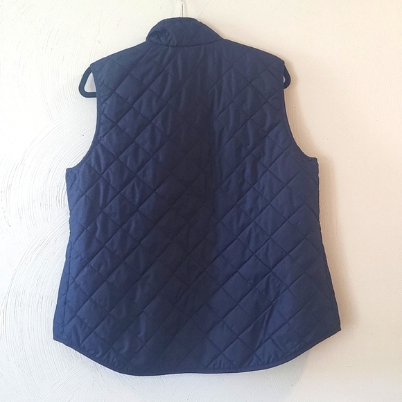 Old Navy Quilted Vest Womens XL Solid Navy Blue Zip Front Lightweight Layer - Picture 6 of 7